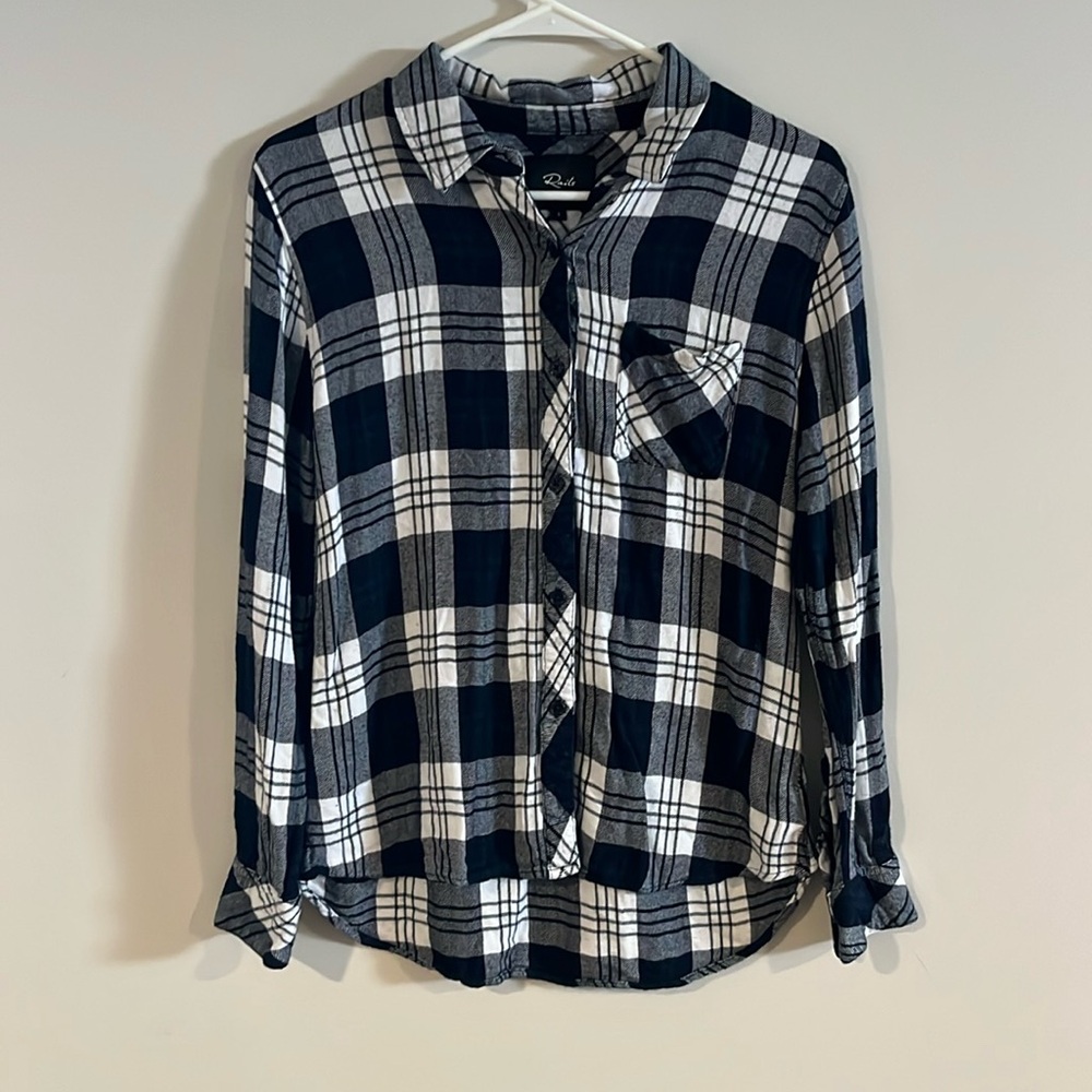 Rails Black and White Plaid Button Down Shirt